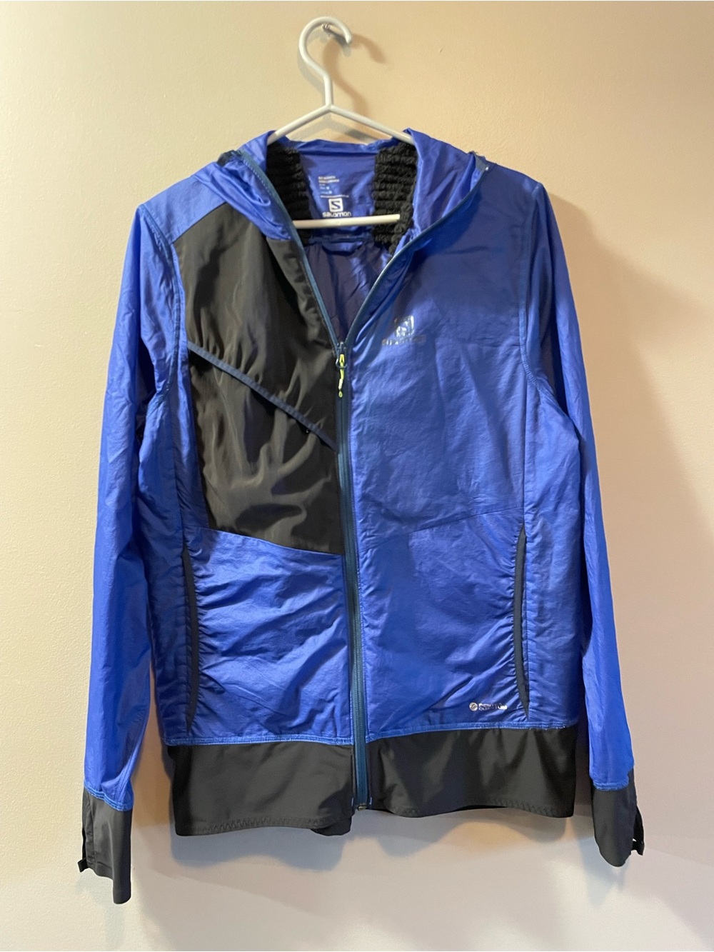 Salomon drifter air wind Men's Blue and Black Hooded Jacket